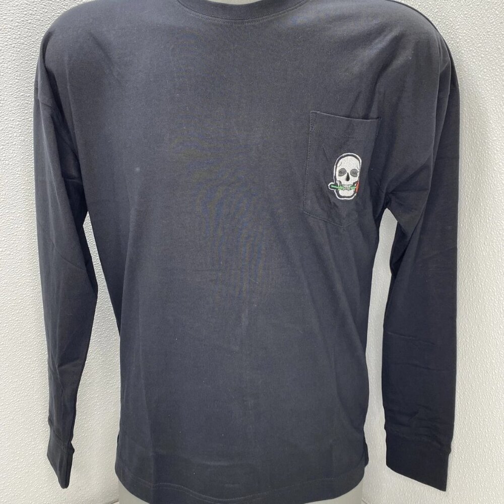 Robert Graham Men’s Las Vegas Long Sleeve T-Shirt Size M Black Embroidered Skull